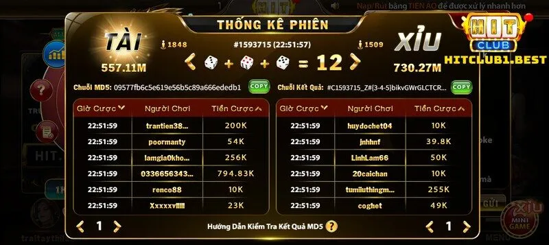 Kinh nghiệm chơi Tài xỉu MD5 Hit Club