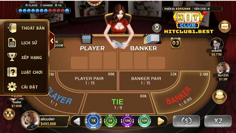 Bí kíp đánh game bài baccarat Hit Club hốt thưởng 