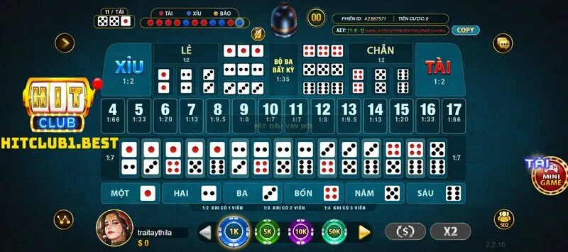 Giới thiệu qua game Sicbo Hit Club