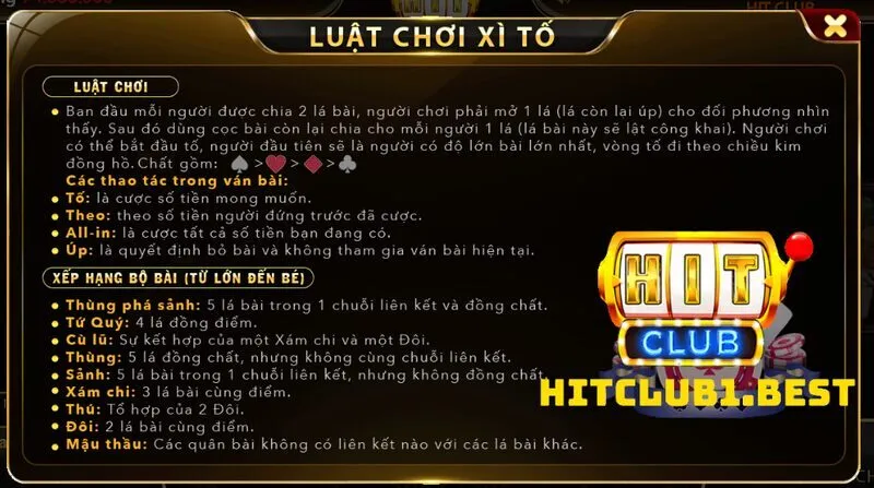 Tìm hiểu về trò chơi Xì tố Hit Club