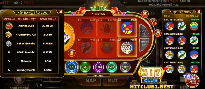 Xác suất của game cá cược Bầu cua Mini Hit Club